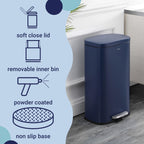 Happimess Hpm1011E Curtis 8-Gallon Step-Open Trash Can, Fingerprint Resistant, Modern, Minimalistic For Home, Kitchen, Laundry R