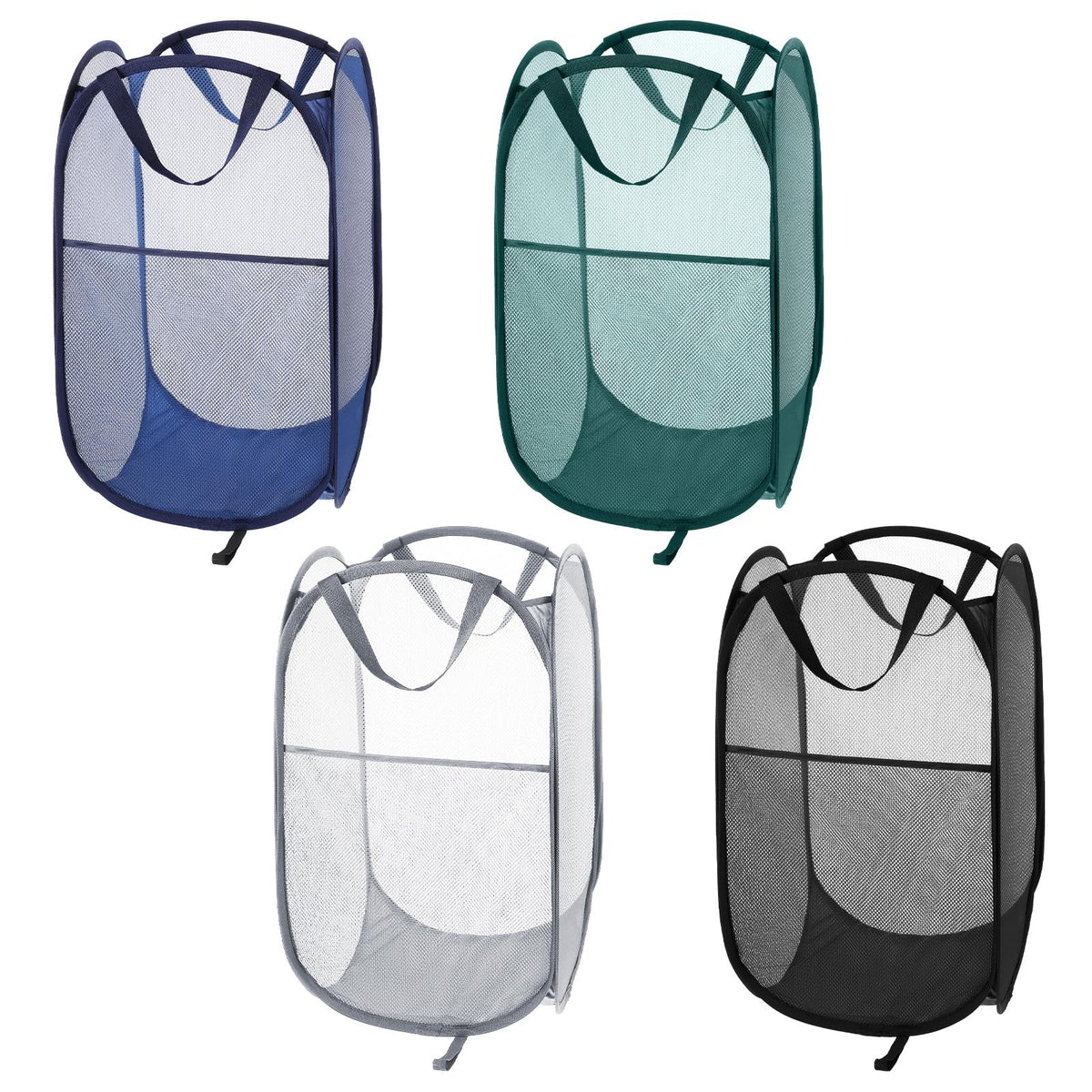 Molain 4 Pcs Foldable Mesh Popup Laundry Hamper, Handy Laundry Basket