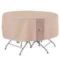Modern Leisure 2911 Monterey Patio Table & Chairs Outdoor Furniture Cover (Round: 94 D X 23 H) Water-Resistant, Beige