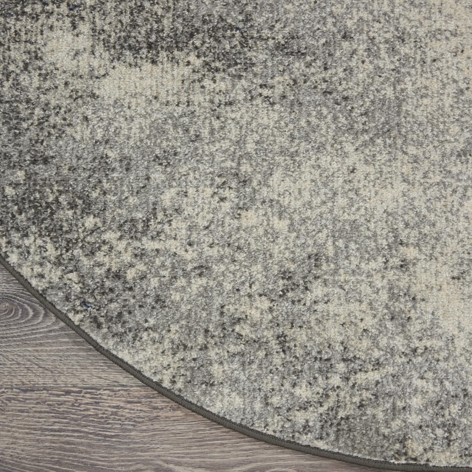 Nourison Passion Charcoal/Ivory 4' X Round Area-Rug, Modern, Abstract, Easy-Cleaning, Non Shedding, Bed Room, Living Room, Dinin