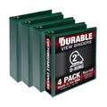 Samsill Durable 2 Inch Binder, Made In The Usa, D Ring Binder, Customizable Clear View Binder, Green, 4 Pack, Each Holds 475 Pag