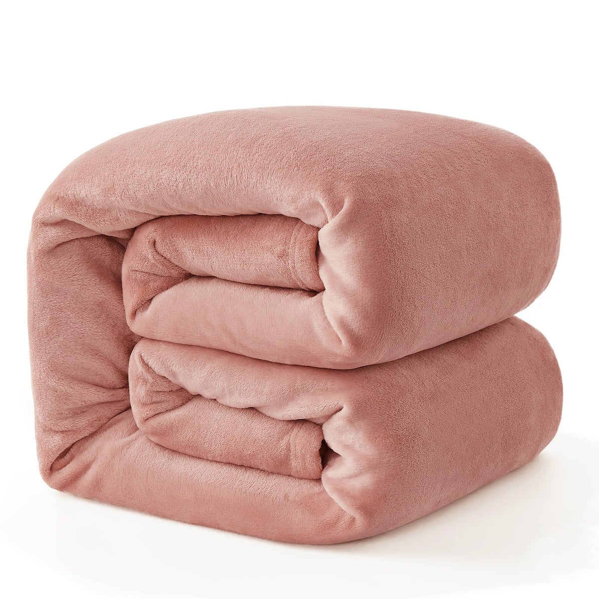 Hansleep Fleece Queen Blanket For Bed Fleece Dusty Pink, Queen Size Blanket Super Soft Flannel Fuzzy, Plush Cozy Blanket For All