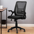 VECELO Mid-Back Swivel Ergonomic Office Chair with Adjustable Arms, Mesh Lumbar Support for Computer Task Work, Black