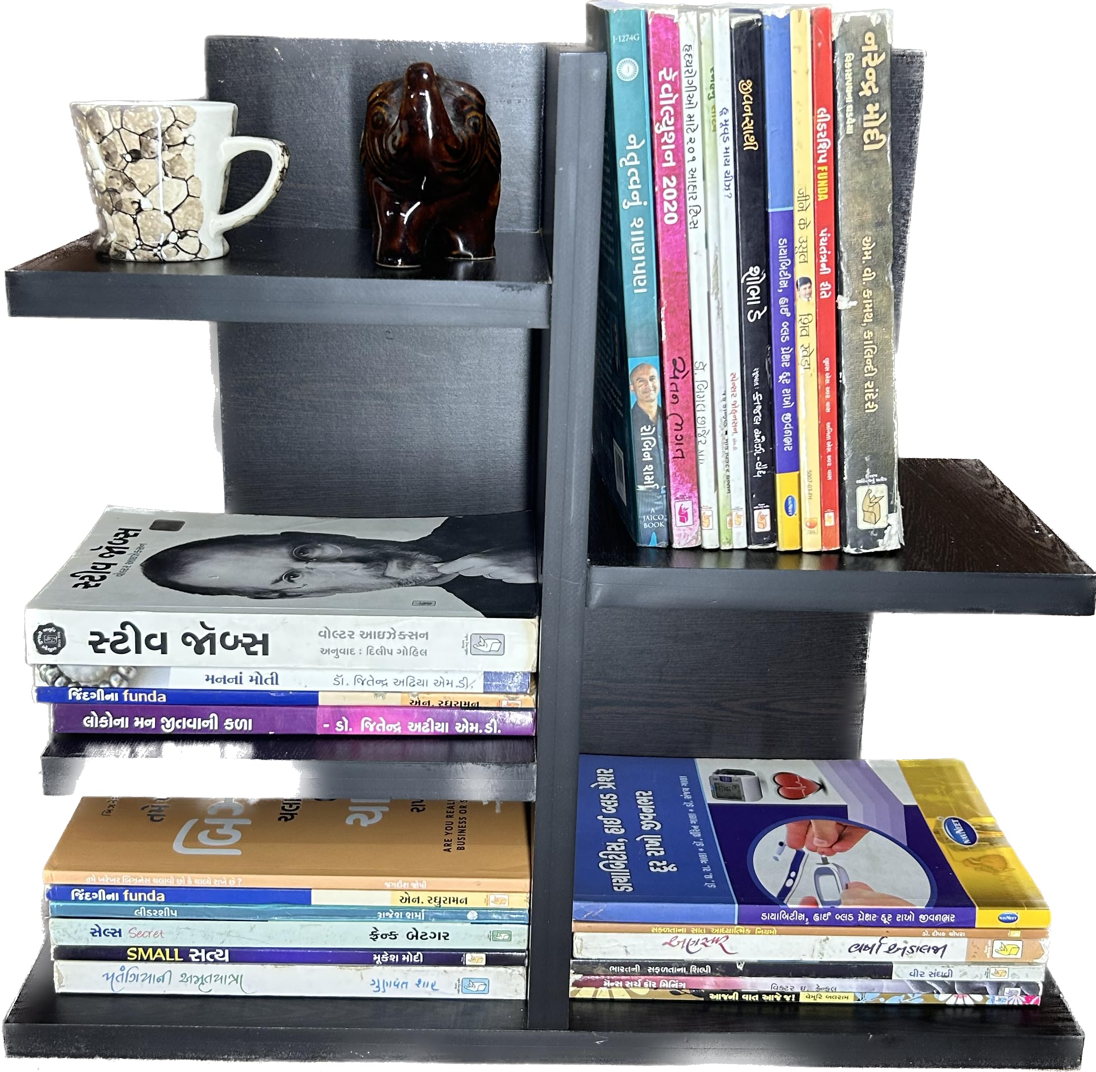 Sbf Furniture Adjustable Wood Desktop Storage Organizer Display Shelf Rack | Spice Rack | Counter Top Bookcase Book Shelf | Home