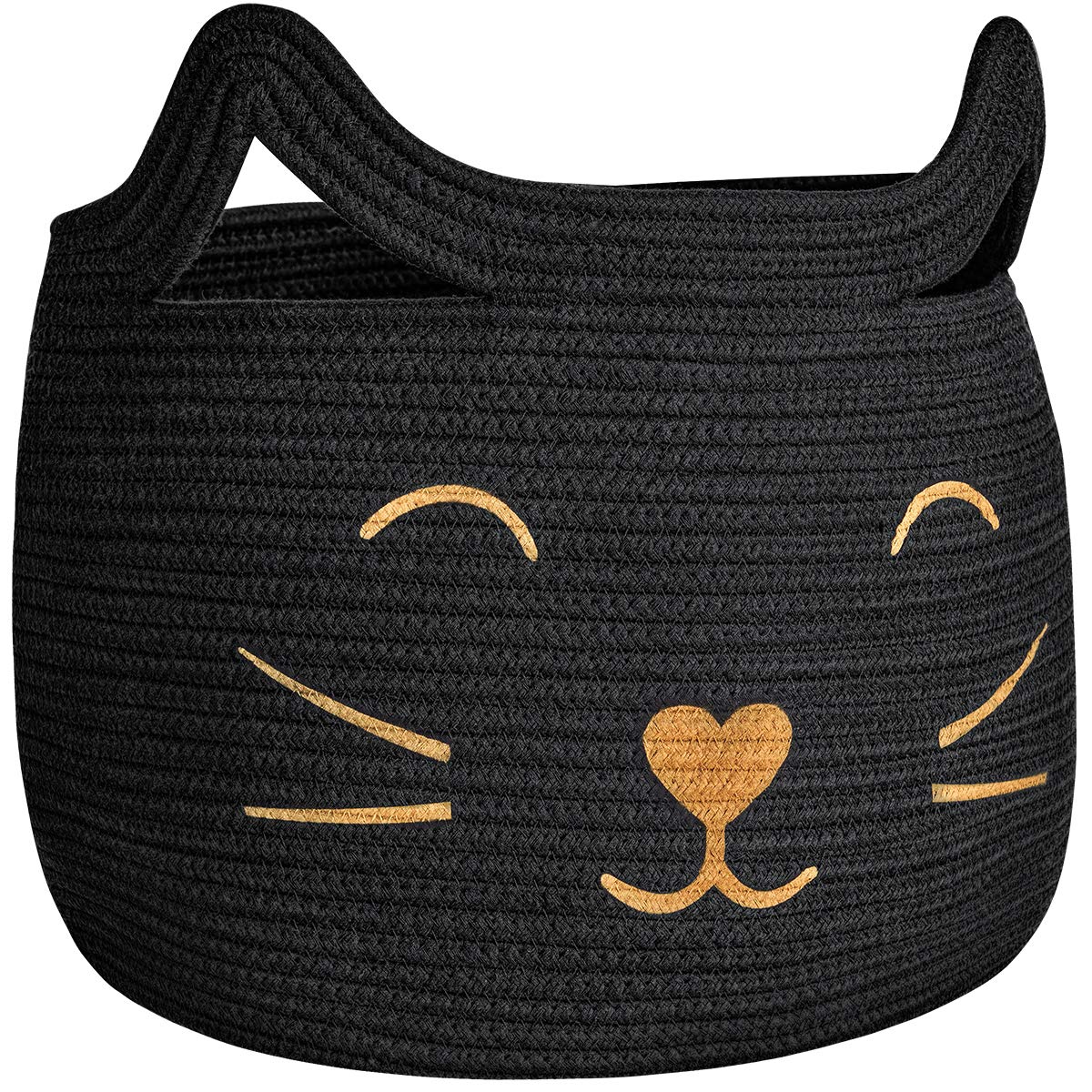 HiChen Large Woven Cotton Rope Storage Basket, Baby Laundry Basket Organizer for Toys, Blanket, Clothes, Towels, Gifts | Pet Gif