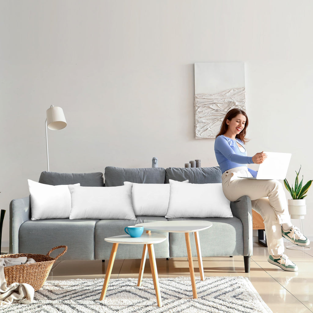 Utopia Bedding Throw Pillows (Set Of 4, White), 14 X 20 Inches Pillows For Sofa, Bed And Couch Decorative Stuffer Pillows