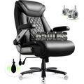 650Lbs Big And Tall Office Chair With Thick Spring Cushion, 5D Flip Arm Ergonomic Executive Office Chair Adjustable Lumbar Airba