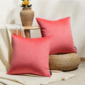 Phantoscope Pack Of 2 Velvet Decorative Throw Decorative Pillow Cover Soft Solid Square Cushion Case For Couch Magenta 18 X 18 I