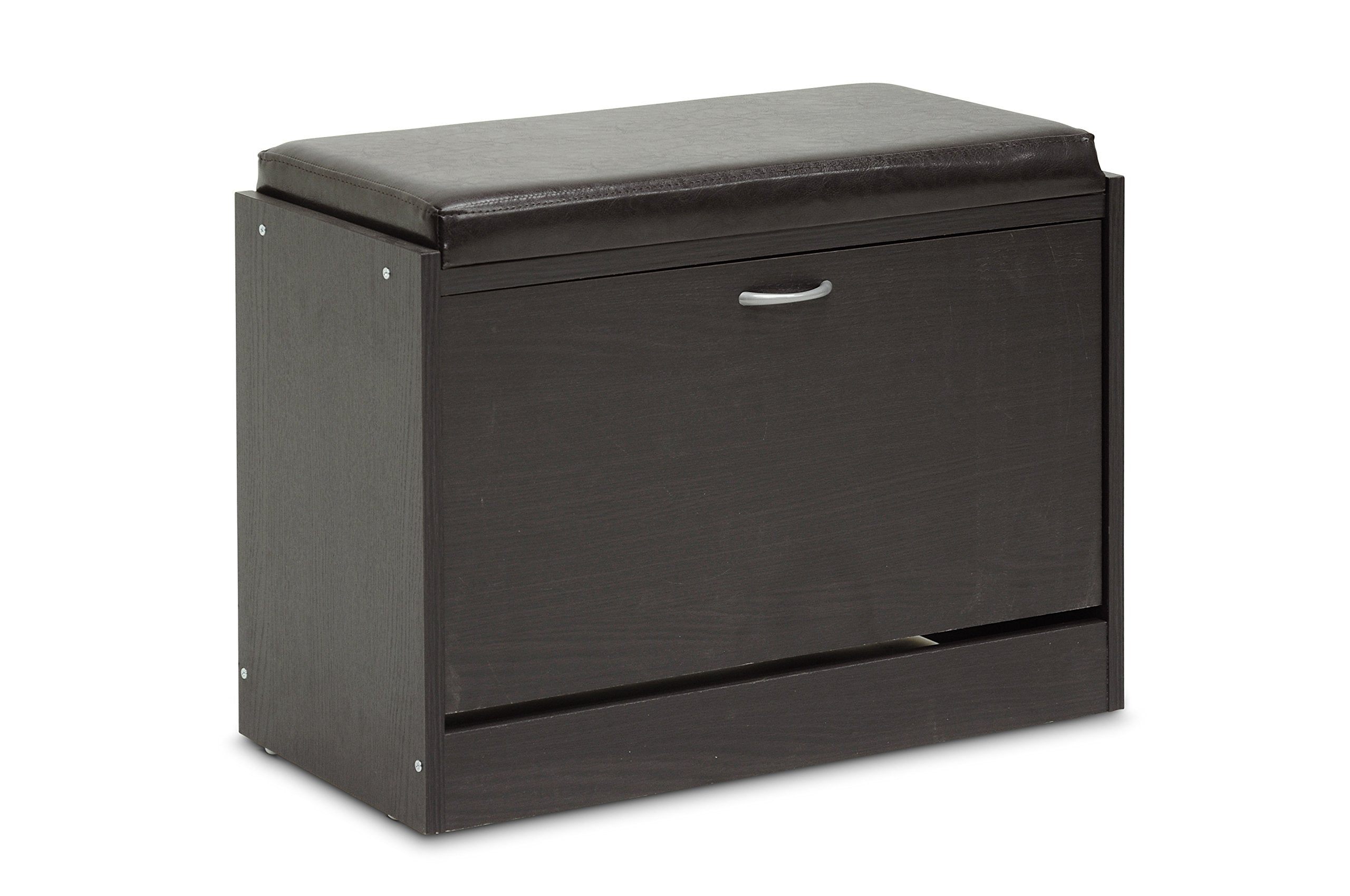 Baxton Studio Espresso Shoe Rack Bench, 12Lx24.25Wx18H