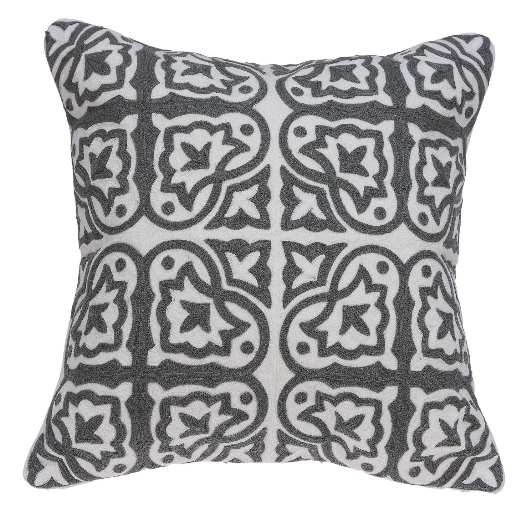 20' X 7' X 20' Traditional Gray and White Pillow Cover with Down Insert