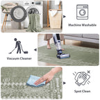 Nicetown Green Kitchen Runner Rug, 2X8 Hallway Runner Rugs For Christmas, Ultra-Thin Foldable Christmas Runner Rug Green Boho Ru