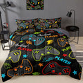 Bducok 6 Pieces Gamer Comforter Set For Boys Gaming Bedding Set Queen Size,Video Game Controller Comforter For Boys Kids Adult 3