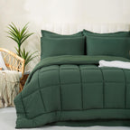 Downcool Queen Comforter Set, 7Pcs Bedding Sets Queen Sage Green, All Season Down Alternative Bed In A Bag Queen With Comforter,