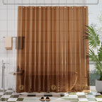AmazerBath Premium EVA Shower Curtain Amber, Luxury Shower Curtain Clear Brown Jelly-Like Soft, Waterproof Clear Brown Shower Cu