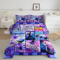 Manfei Gymnastics Comforter Set Twin Size Gymnastics Lovers Bedding Set 2Pcs For Gymnast Girls Teens Room Decor, Geometric Check