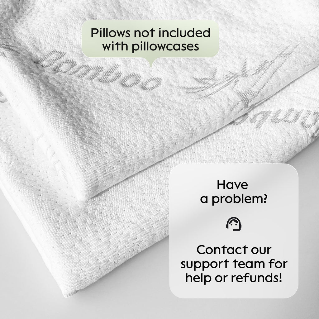 Pillow Protectors With Zipper Standard Size 20X26 Pair Zippered Pillow Case, Cooling, Guaranteed Noiseless Pad, Ultra Plush Abso