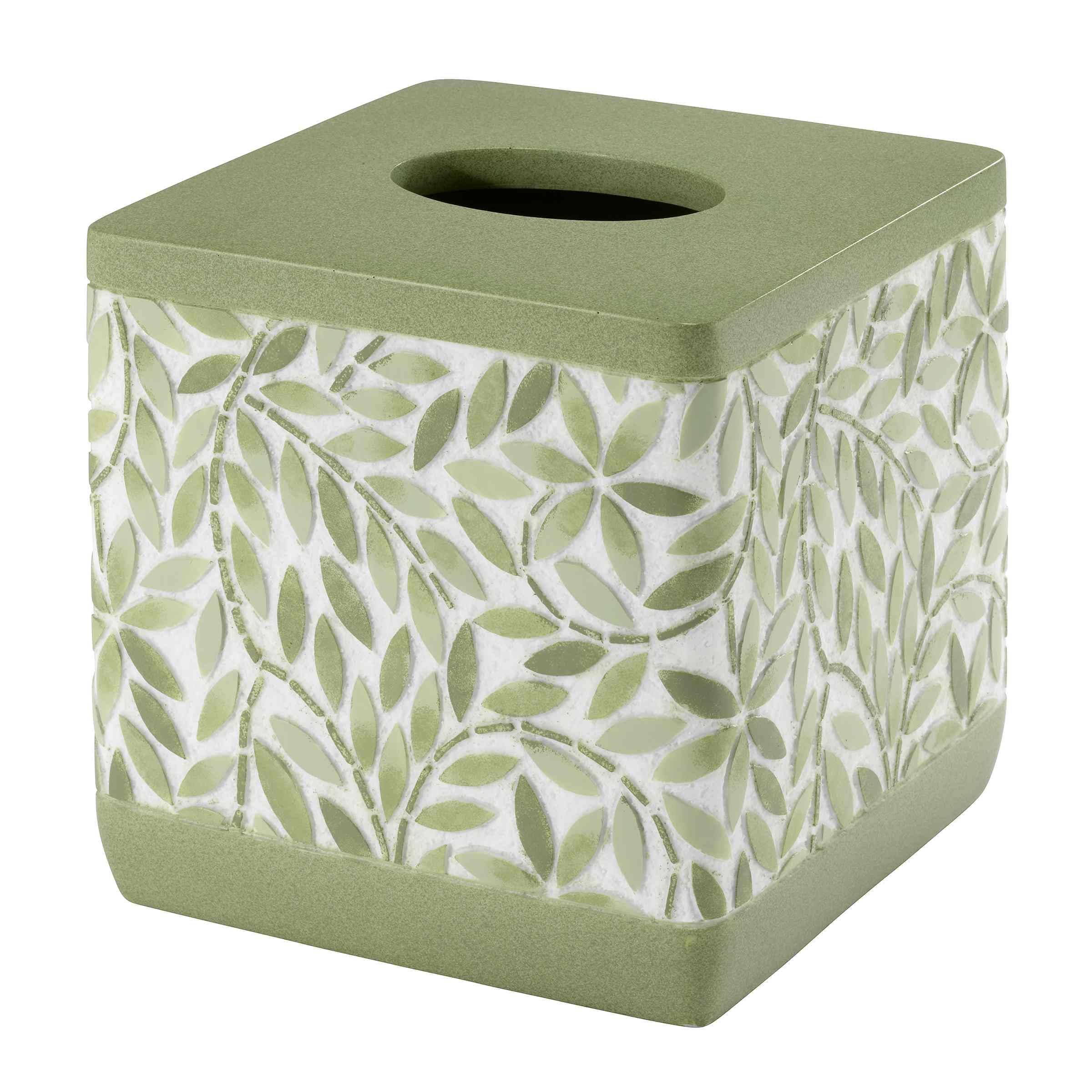Avanti Linens Accessories Bathroom Essentials, Tissue Box Cover, Green