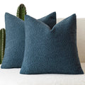 Foindtower Pack Of 2, Decorative Textured Boucle Throw Pillow Covers Accent Solid Pillow Cases Cozy Soft Couch Cushion Case For