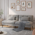 Comhoma Convertible Futon Sofa Bed, 68'Fabric Futon Couch With Adjustable Backrest, Folding Futon Sleeper Recliner For Living Room Furniture (Grey)