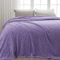 Newcosplay Super Soft King Blanket Lavender Premium Silky Flannel Fleece 3D Heart Checkered Lightweight Bed Blanket All Season U