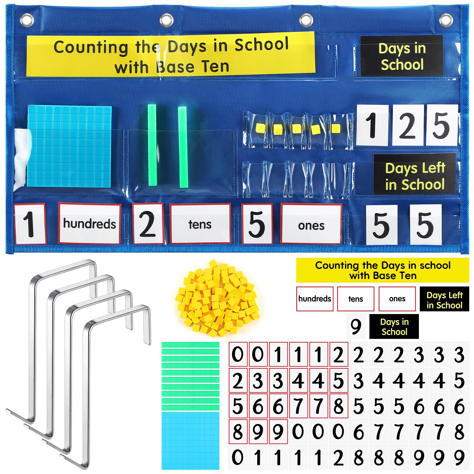 Resurhang Back To School Counting The Days With Base Ten Pocket Chart Place Value Chart Counting Caddie Pocket Chart For Classro