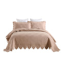 MarCielo 3-Piece 100% Cotton Oversized Bedspread Set Coverlet Set Lightweight Quilt Set Embroidery Farmhouse Bedding Set (TK Pal