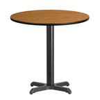 Flash Furniture Graniss 30'' Round Natural Laminate Table Top with 22'' x 22'' Table Height Base