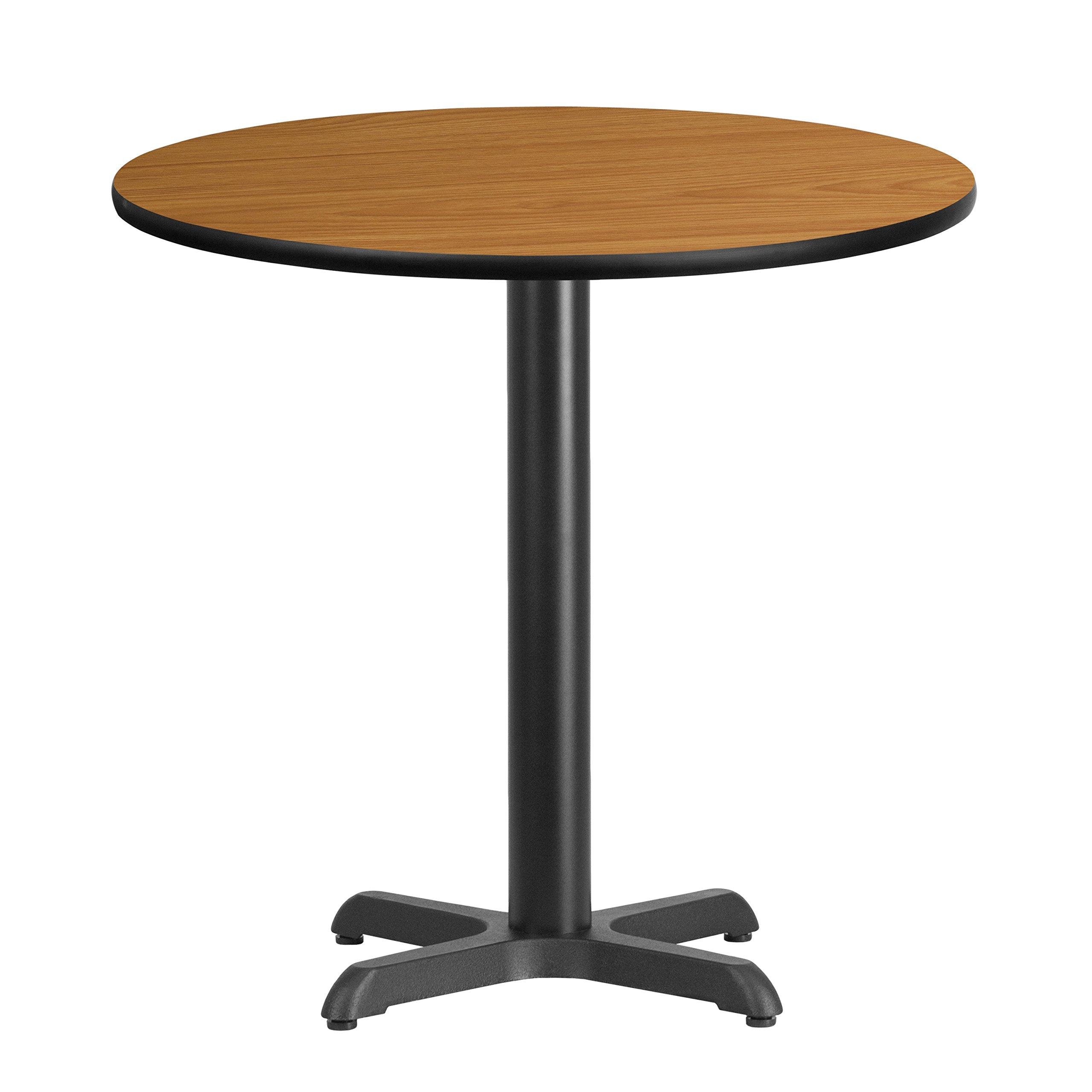 Flash Furniture Graniss 30'' Round Natural Laminate Table Top with 22'' x 22'' Table Height Base