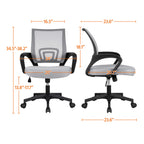 Yaheetech Office Chair Desk Chair Ergonomic Mesh Computer Chair With Lumbar Support Armrest Executive Rolling Swivel Adjustable Mid Back Task Chair For Women Adults, Grey