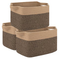OIAHOMY 3 Pack Storage Basket for Organizing, 15X10X9 Storage Bins,Woven Basket Basket with Handles, Toy Storage Basket Bi