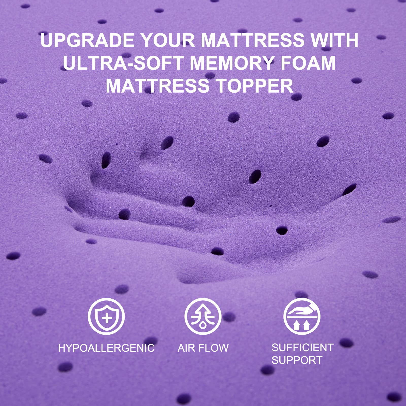 Sinweek 3 Inch Gel Memory Foam Mattress Topper Ventilated Soft Mattress Pad, Bed Topper, Certipur-Us Certified, California King