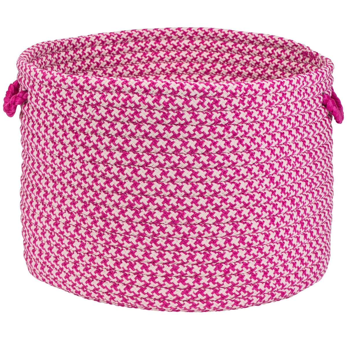 Colonial Mills Outdoor Houndstooth Tweed Ot78A018X018 Utility Basket, 18&quot; X 18&quot; X 12&quot;, Magenta