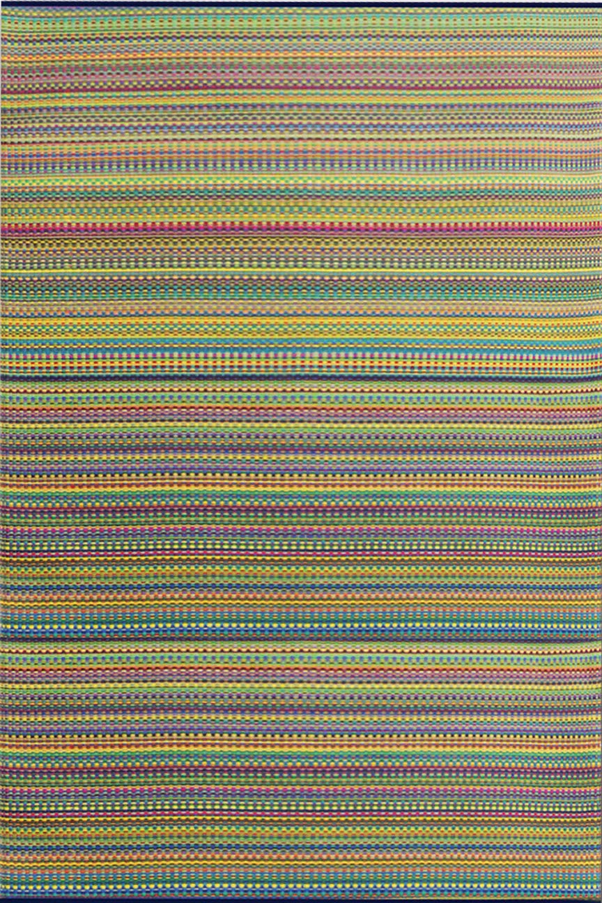 Mad Mats Geometric Outdoor Rug, Reversible Plastic Mat (6' X 9', Mix - Rainbow)