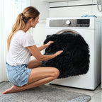 Kchowua Black Rug For Bedroom Fluffy Rug 4X6 Rug For Living Room Thick Machine Washable Plush Carpet For College Dorm Soft Shag