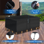 Superhold Outdoor Coffee Table Cover - Rectangule Patio Coffee Table Cover Waterproof (48L X 28W X 13H, Black) Outdoor Table Cov