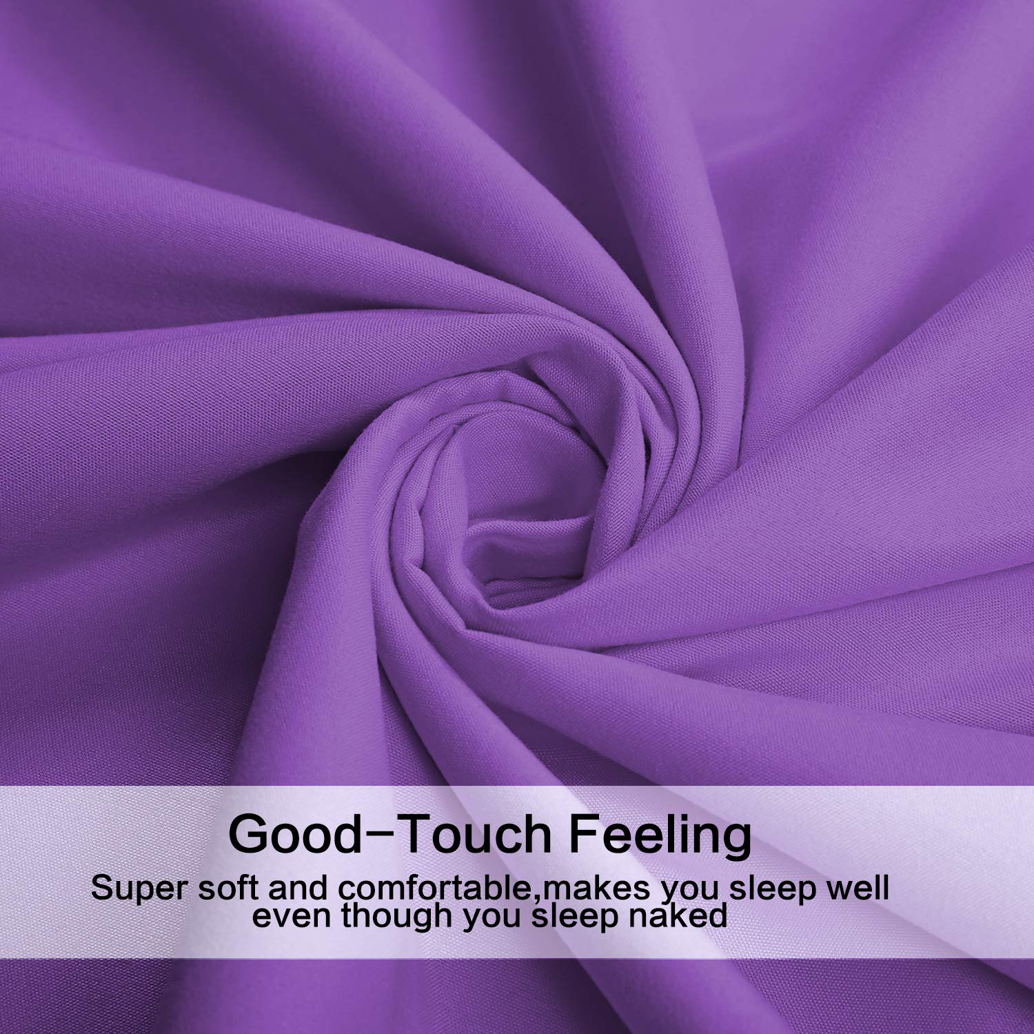 4 Piece Bed Sheet Set (Queen,Violet) 1 Flat Sheet,1 Fitted Sheet And 2 Pillow Cases,Brushed Microfiber Luxury Bedding With Deep Pockets