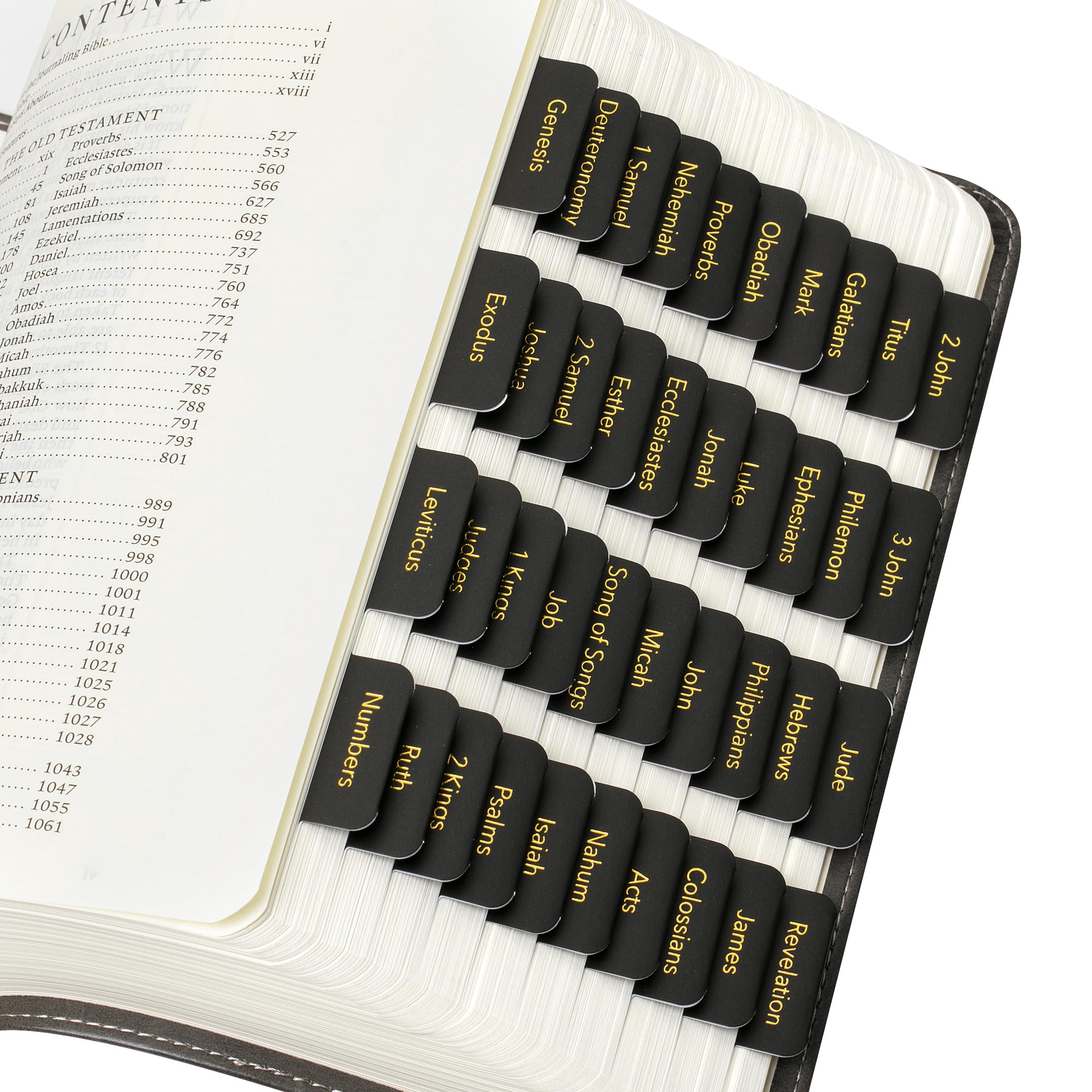 Mr. Pen- Bible Tabs, 75 Tabs, Black With Gold Foil Lettering, Laminated Bible Tabs For Women And Men, Bible Tabs For Study Bible