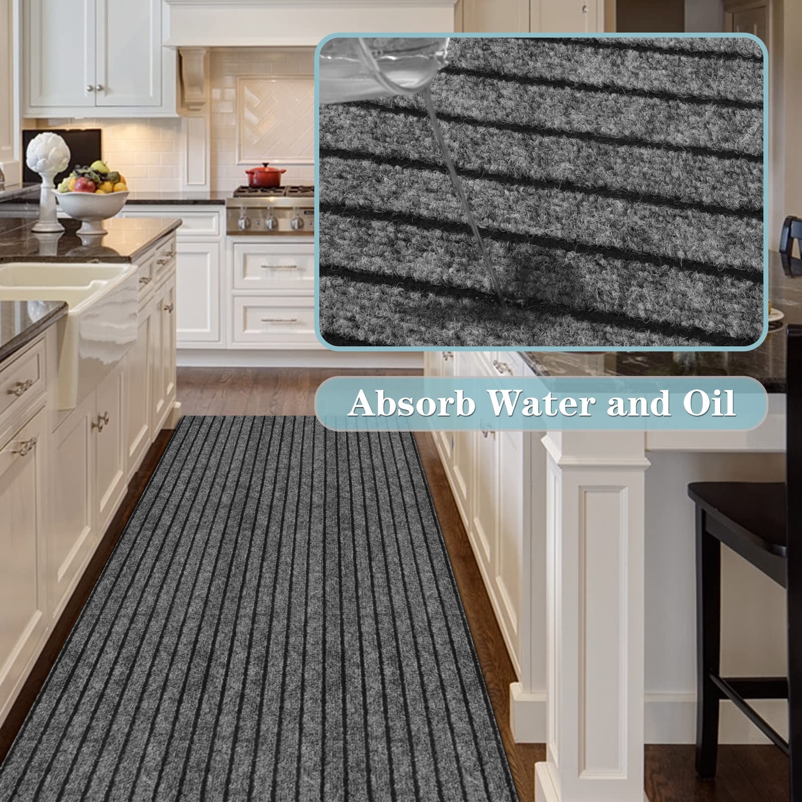 Runner Rug 3Ft X 51Ft, Ayoha 2'-82' Utility Carpet Runner For Entryway Hallway Aisles Balcony Garages, Area Rugs With Non-Slip R