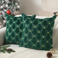 Allorry Christmas Pillow Covers 18 X 18 Inch Set Of 2 Dark Green Christmas Tree Pillow Covers Decorations Plush Faux Fur Soft Cu