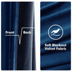 Miulee Velvet Curtains Navy Blue Elegant Grommet Curtains Thermal Insulated Soundproof Room Darkening Curtains/Drapes For Classical Living Room Bedroom 52 X 84 Inch 2 Panels