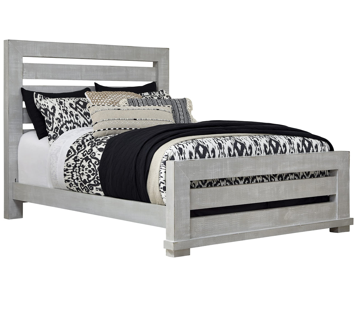 Progressive Furniture Willow Queen Slat Bed In Gray Chalk