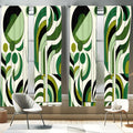 Ambesonne Mid Century Modern Window Curtains Pack of 2, Leafy Atmosphere Abstract Designed Roundy Branches Swirls Boho, Lightwei