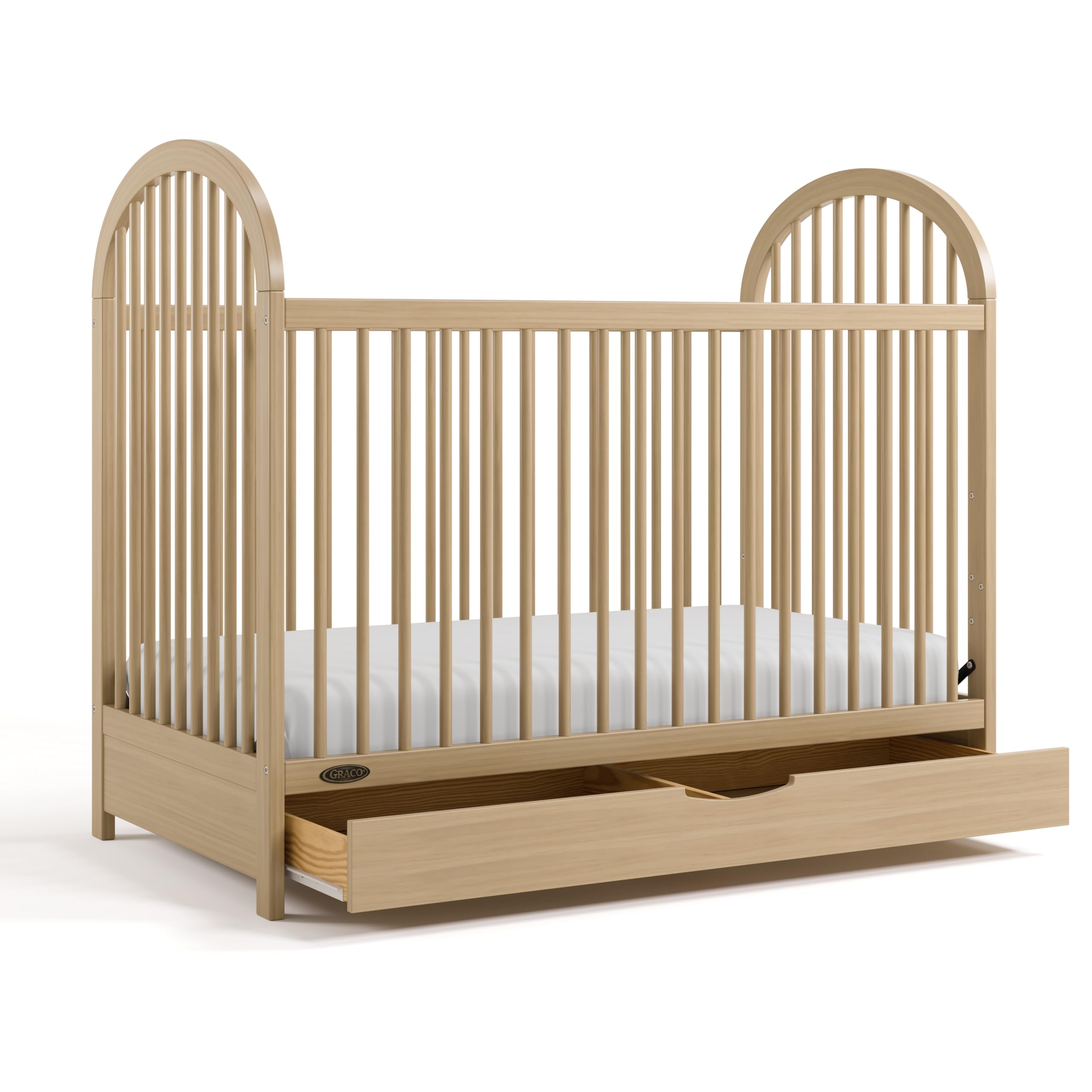 Graco Olivia 3-in-1 Convertible Crib with Drawer (Driftwood) - Converts from Baby Crib to Toddler Bed and Daybed, GREENGUARD Gol