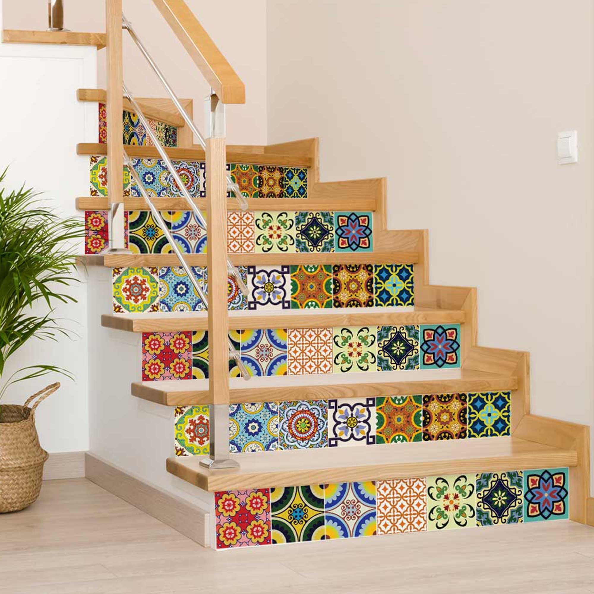 Backsplash Tile Stickers 24 Pc Set Traditional Talavera Tiles Stickers Bathroom & Kitchen Tile Decals Easy To Apply Just Peel An