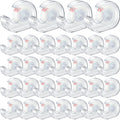 Yahenda 32 Pcs Invisible Tape And Refillable Dispensers 0.7 X 985 Inches Transparent Tape Refills Desk Dispenser For Office Home