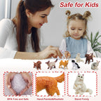 Animals Advent Calendar 2023, Mini Dog Cat Figurines Christmas Countdown Calendar For Kids With 24Pcs Realistic Miniature Animal