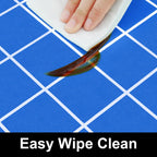 Spotjoy Rectangle Table Cloth, Elastic Fitted Flannel Backed Plastic Table Covers For 6 Foot Folding Tables, Waterproof Vinyl Ta