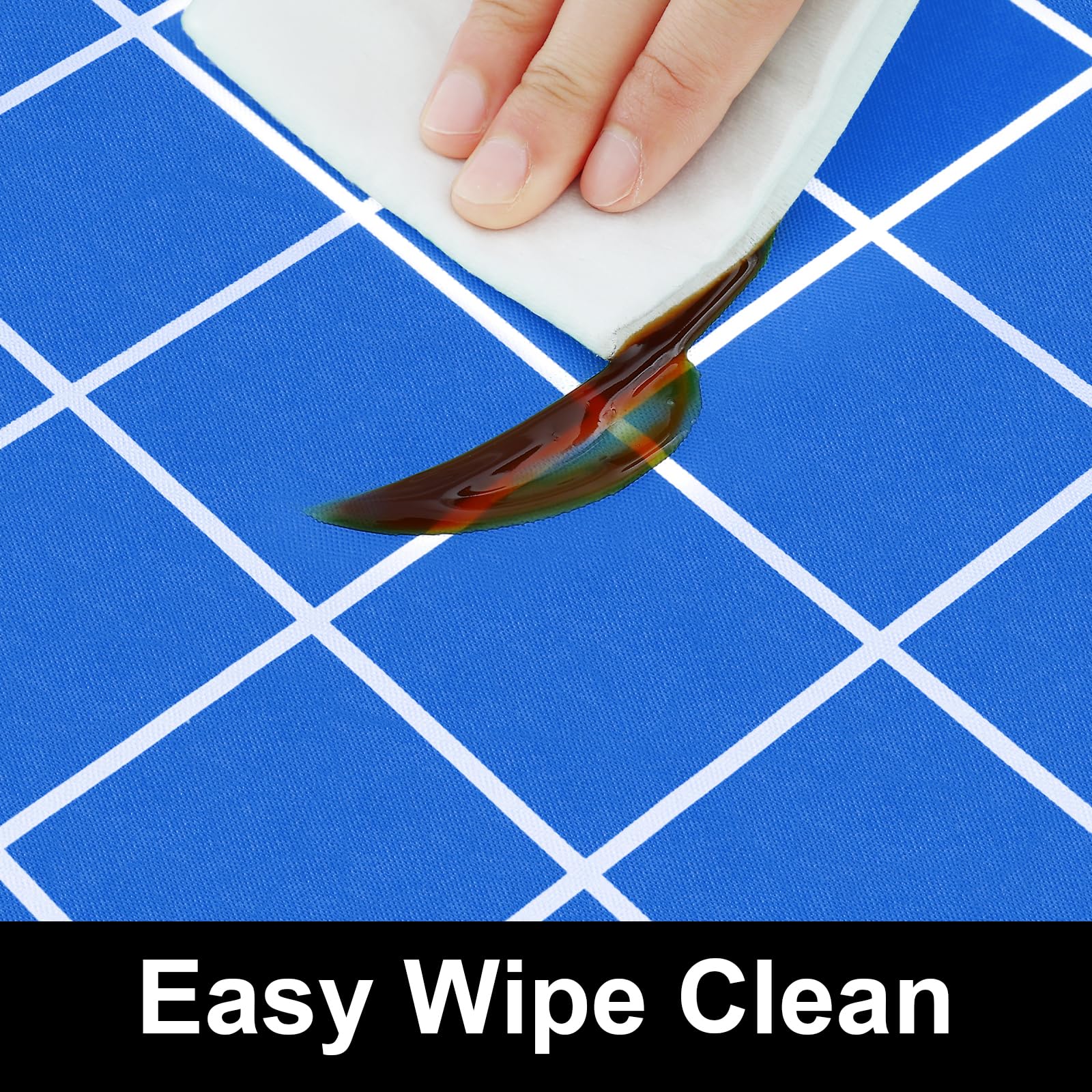 Spotjoy Rectangle Table Cloth, Elastic Fitted Flannel Backed Plastic Table Covers For 6 Foot Folding Tables, Waterproof Vinyl Ta