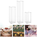 YIYIBYUS 3Pcs -Clear Acrylic Vases Flower Stand Party Wedding Centerpieces Decorations, Tables/Floor Flower Vase Column Stand fo