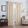 Eclipse Canova Thermal Insulated Single Panel Rod Pocket Darkening Curtains for Living Room, 42 in x 84 in, IVORY